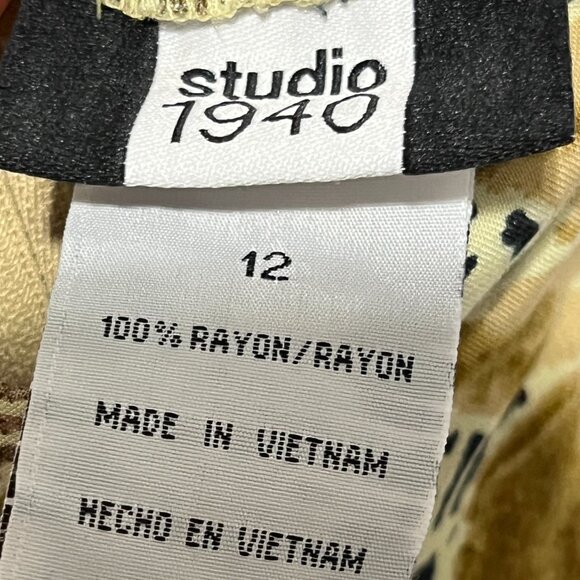 Studio 1940 Womens Halter Midi Dress Sz 12 Neutral Island Resort Vacation Cruise - Picture 6 of 9